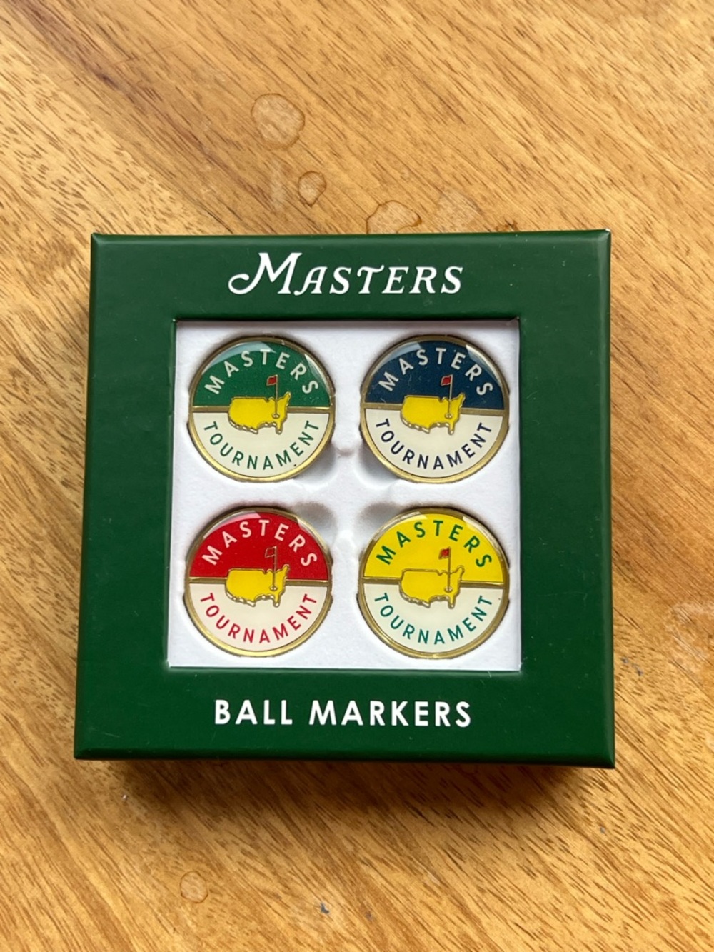 Masters Four-Color Tournament Ball Marker Set (Green, Blue, Red, Yellow)